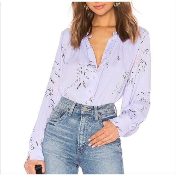 EQUIPMENT Causette Silk Shirt Blouse Lavender Multi Floral size medium - Picture 1 of 13